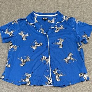 ROOM SERVICE Zebra Print Pajama Top